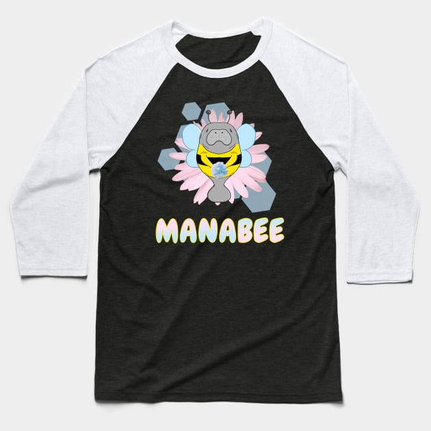 Manabee Manatee Baseball T-Shirt by moonlitdoodl